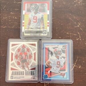 Emeka Egbuka Rookie Football Card Lot - Tampa Bay Buccaneers - Red/White/Black